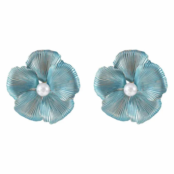 Colorful Floral Drop Earrings for Women Zinc Alloy Jewelry Gift