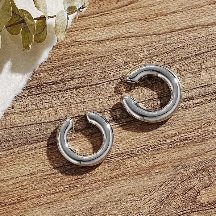 Minimalist Geometric C Shape Zinc Alloy Clip-On Earrings Unisex 2026