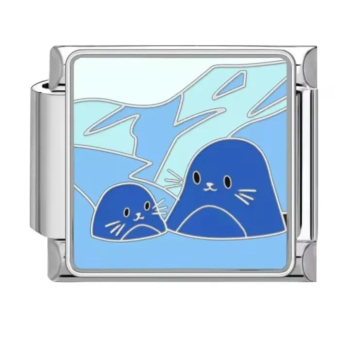 Ocean Series 18k Gold Plated Stainless Steel Charm Bracelet Unisex Dolphin Shark Sailboat