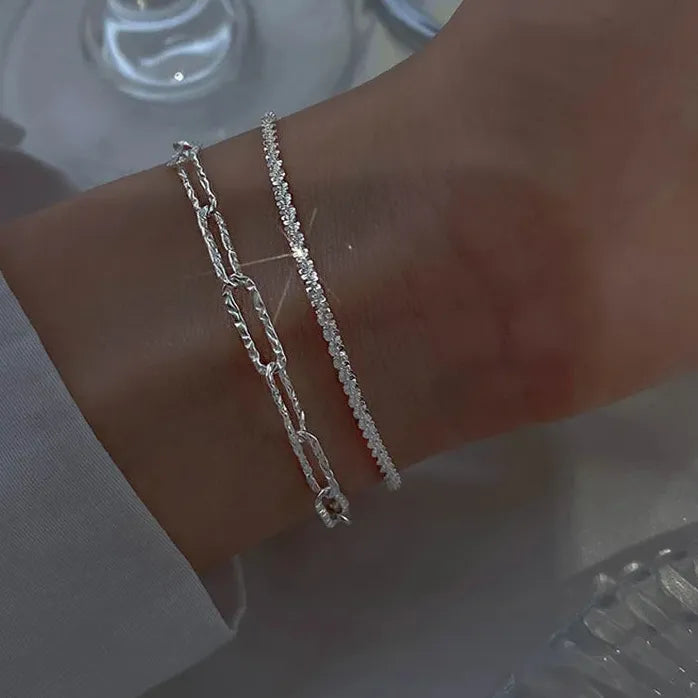 2026 Silver Sparkling Gypsophila Adjustable Chain Bracelet Women Wedding Jewelry