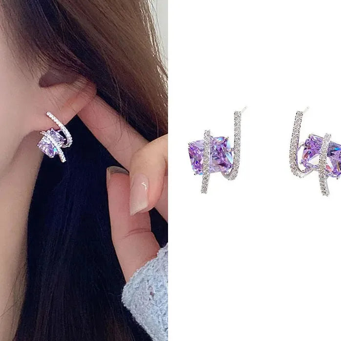 Vintage Wrapped Snake Crystal Drop Earrings for Women Animal Jewelry Gifts