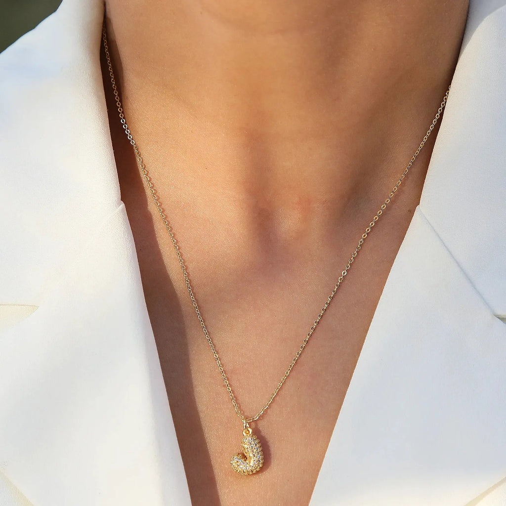 18k Gold Plated A-Z Initial Pendant Necklace Stainless Steel Choker Women Gift