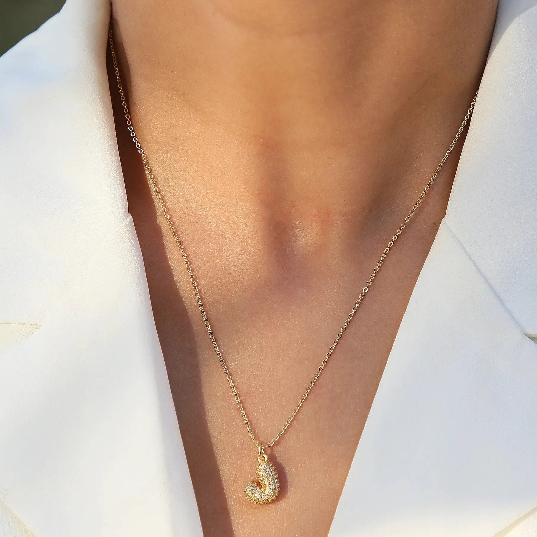 18k Gold Plated A-Z Initial Pendant Necklace Stainless Steel Choker Women Gift