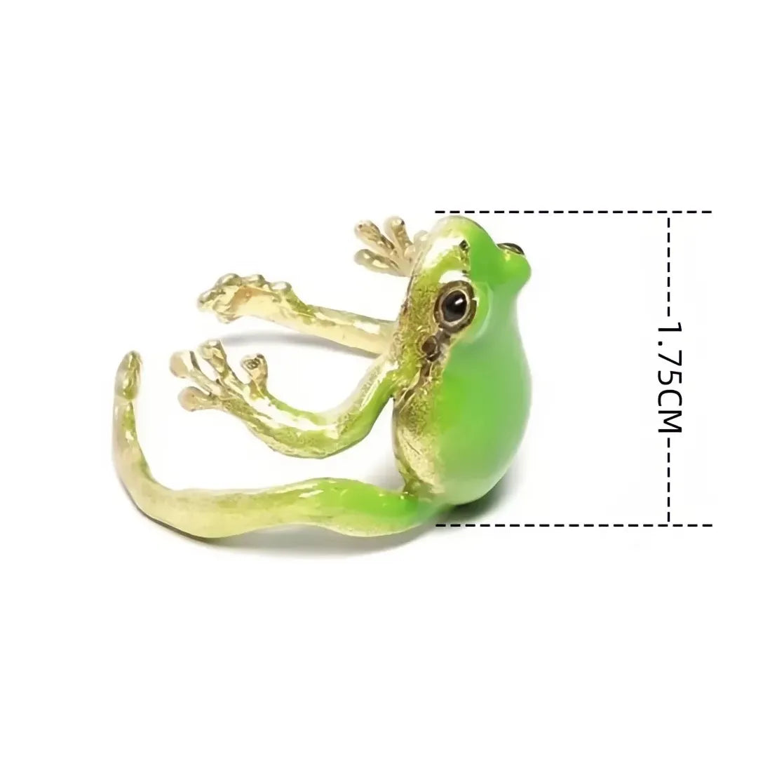 Adjustable Green Enamel Frog Ring for Women Zinc Alloy Animal Jewelry Gift
