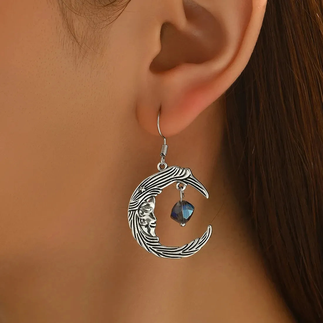 Vintage Gothic Crystal Drop Earrings Women’s Zinc Alloy Holiday Party Jewelry Gift