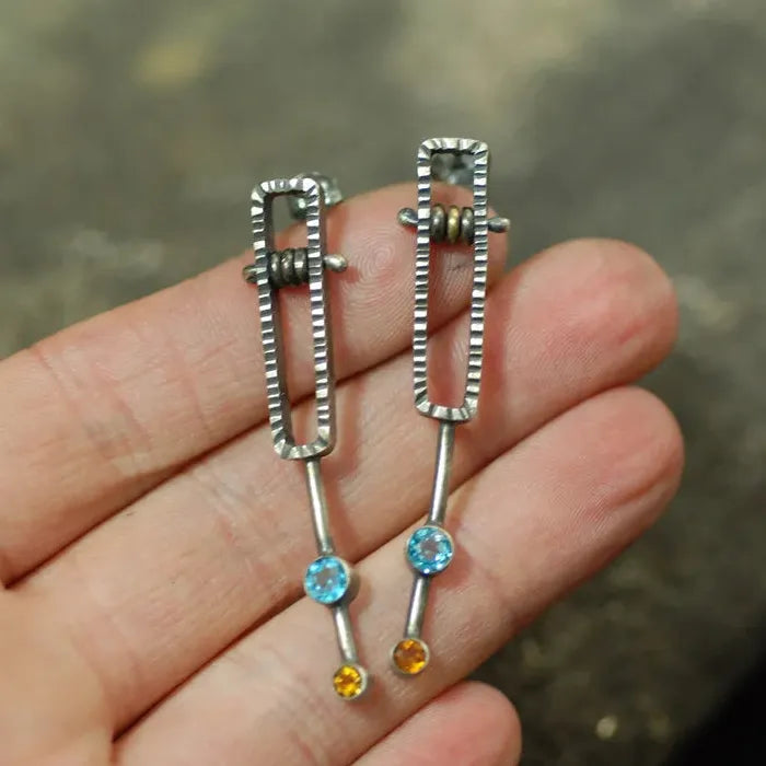 Vintage Zinc Alloy Dangling Earrings for Women Trendy Punk Hip-Hop Jewelry