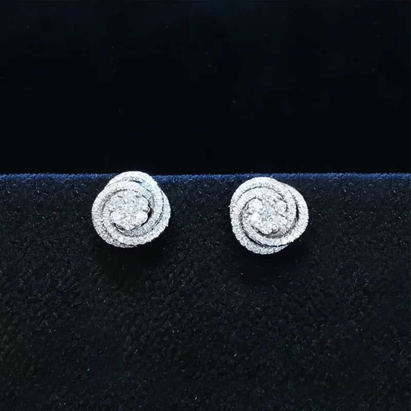 Fancy Cubic Zirconia Stud Earrings for Women Delicate Geometric Design Fashion Jewelry Luxury Wedding Party Accessories