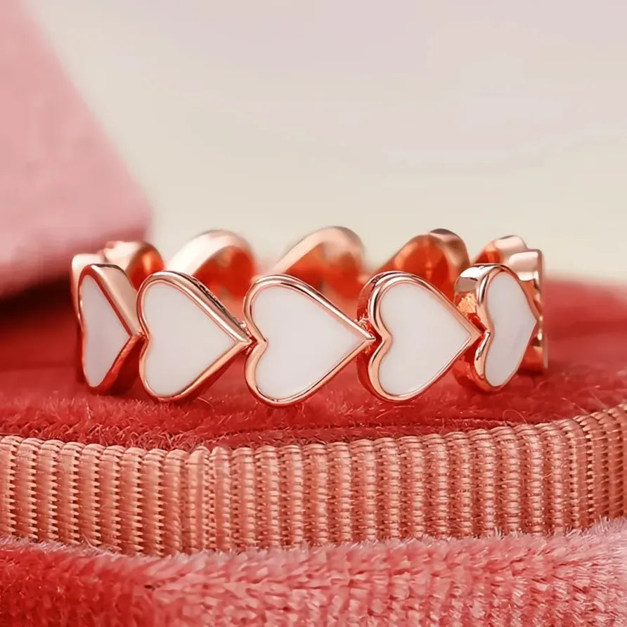 Trendy Women’s Heart Love Brass Statement Ring Party Gift Accessory