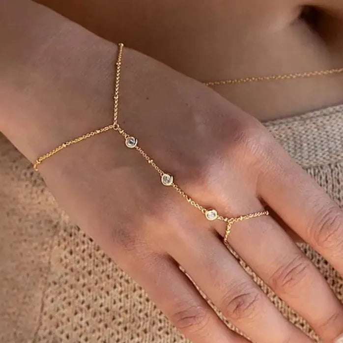 Dainty Adjustable Zircon Chain Bracelet for Women Gold Silver Jewelry Gift