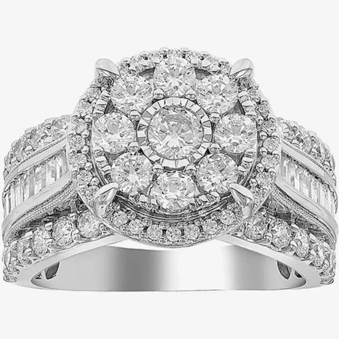 European American Full Diamond Female Ring Zinc Alloy Acrylic Fashion Jewelry