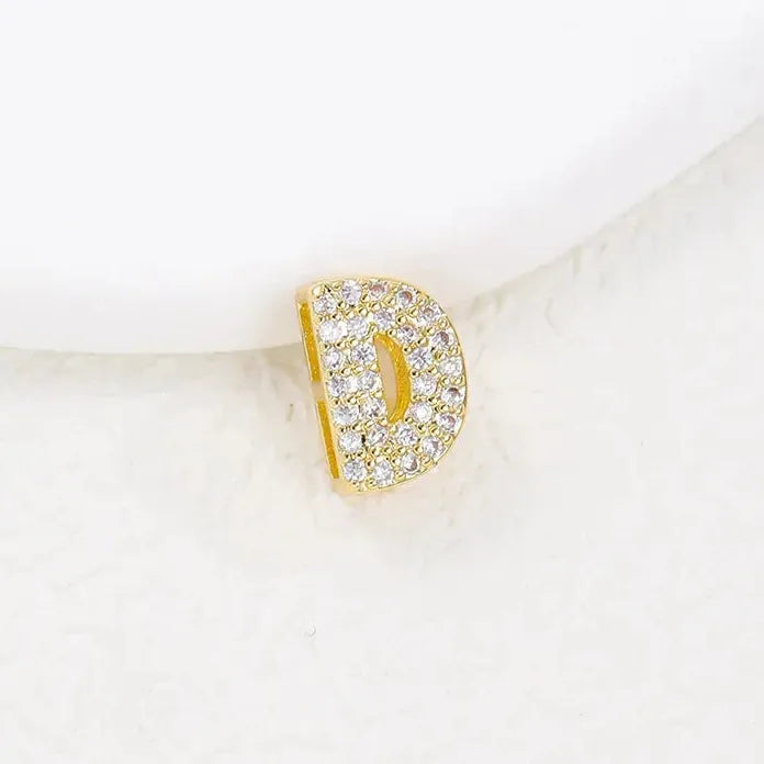 18K Gold Plated Zircon Initial Necklace Women Mini Alphabet Choker Gift