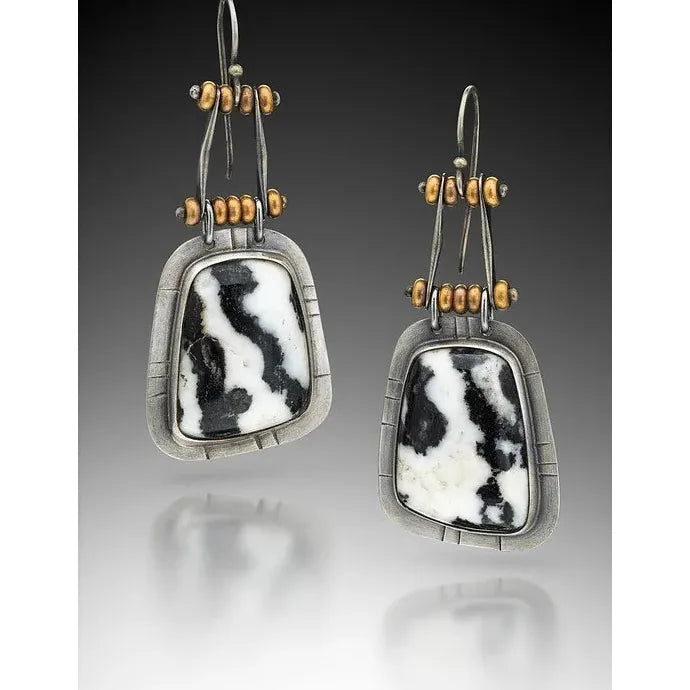 Retro Silver Metal Inlaid Resin Drop Earrings for Women’s Parties Engagements
