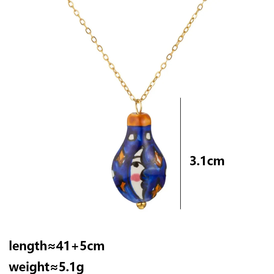 Stainless Steel Geometric Moon Heart Evil Eye Pendant Necklace for Women Jewelry