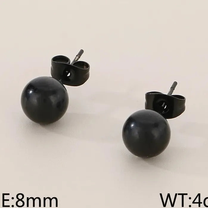 Gold Stainless Steel Hollow Ball Stud Earrings for Women Wedding Jewelry
