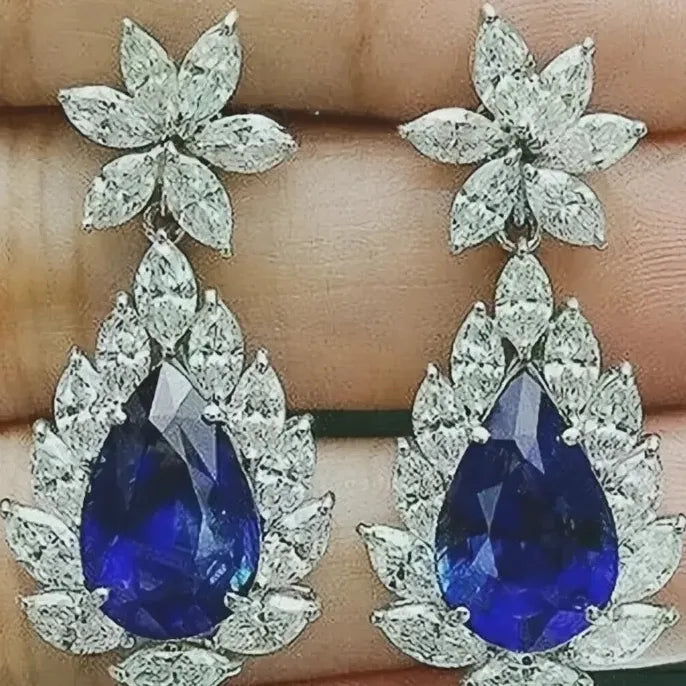 Geometric Copper Alloy Stud Earrings with Cubic Zirconia for Women