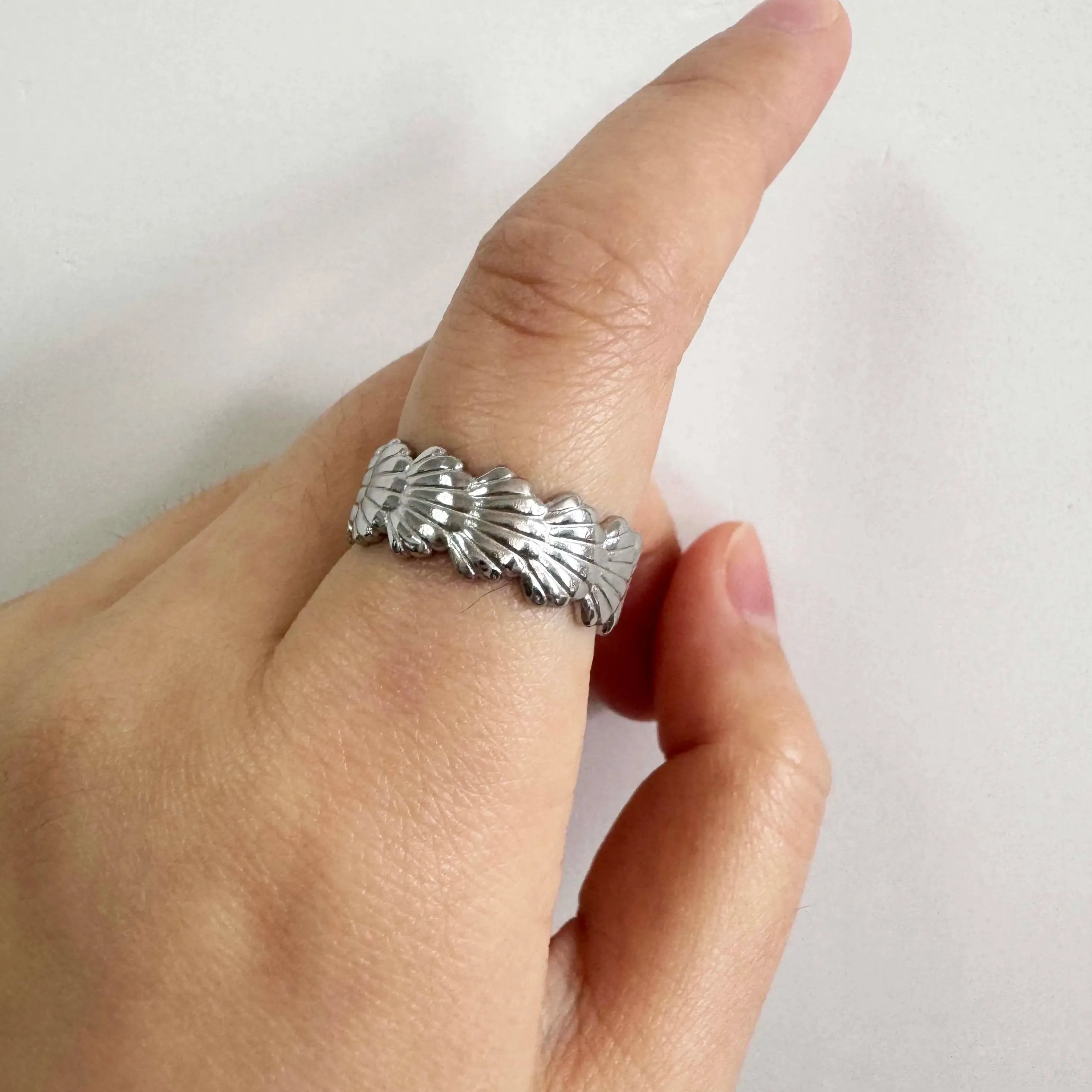 Adjustable Stainless Steel Starfish Multi-Layer Vintage Silver Ring for Women Men Jewelry