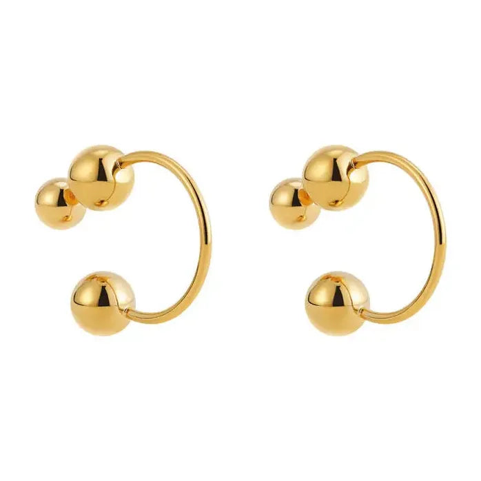 Trendy Smooth Ball Pendant Drop Earrings for Women Creative Y2K Design