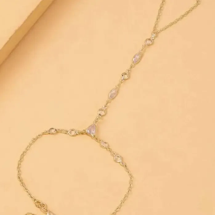 Transparent Rhinestone Crystal Bracelet Featuring Water Drop Design for Women