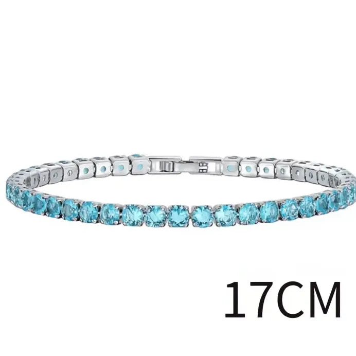 Elegant Women's Cubic Zirconia Link Chain Bracelet Gift Jewelry