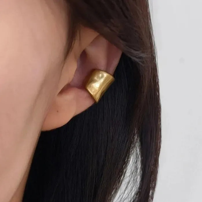 Punk Fake Piercing Double Circle Ear Cuff Clip Earrings for Women Men