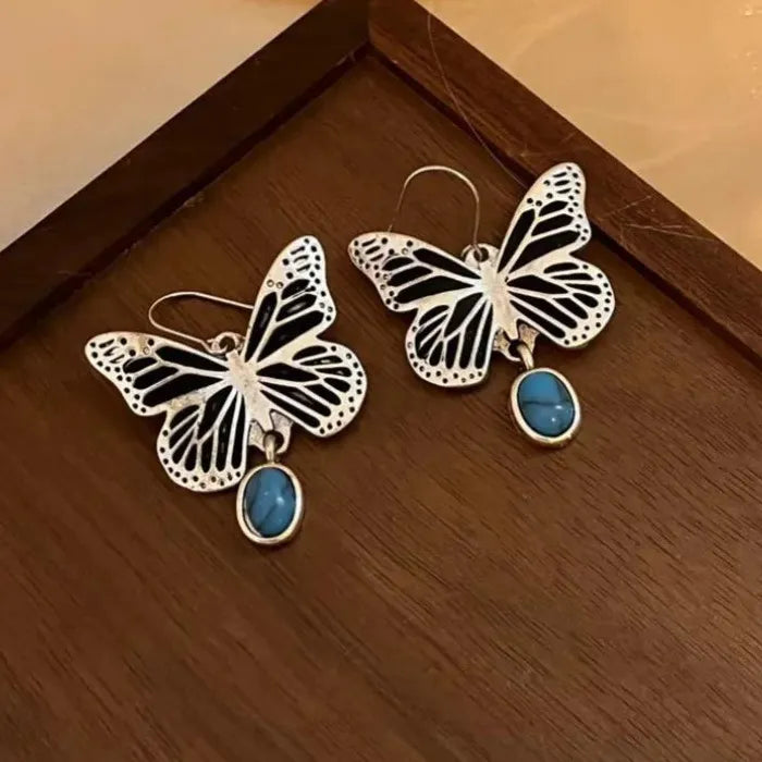 Vintage Butterfly Drop Earrings Zinc Alloy Minimalist Fashion Jewelry Women