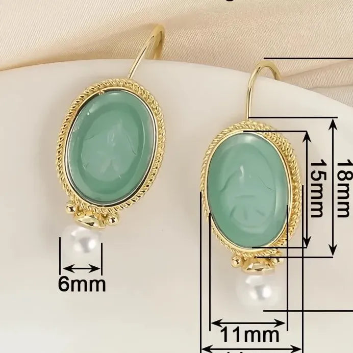 Elegant Gold Drop Earrings with Simulated Pearl for Women Jewelry Accessory