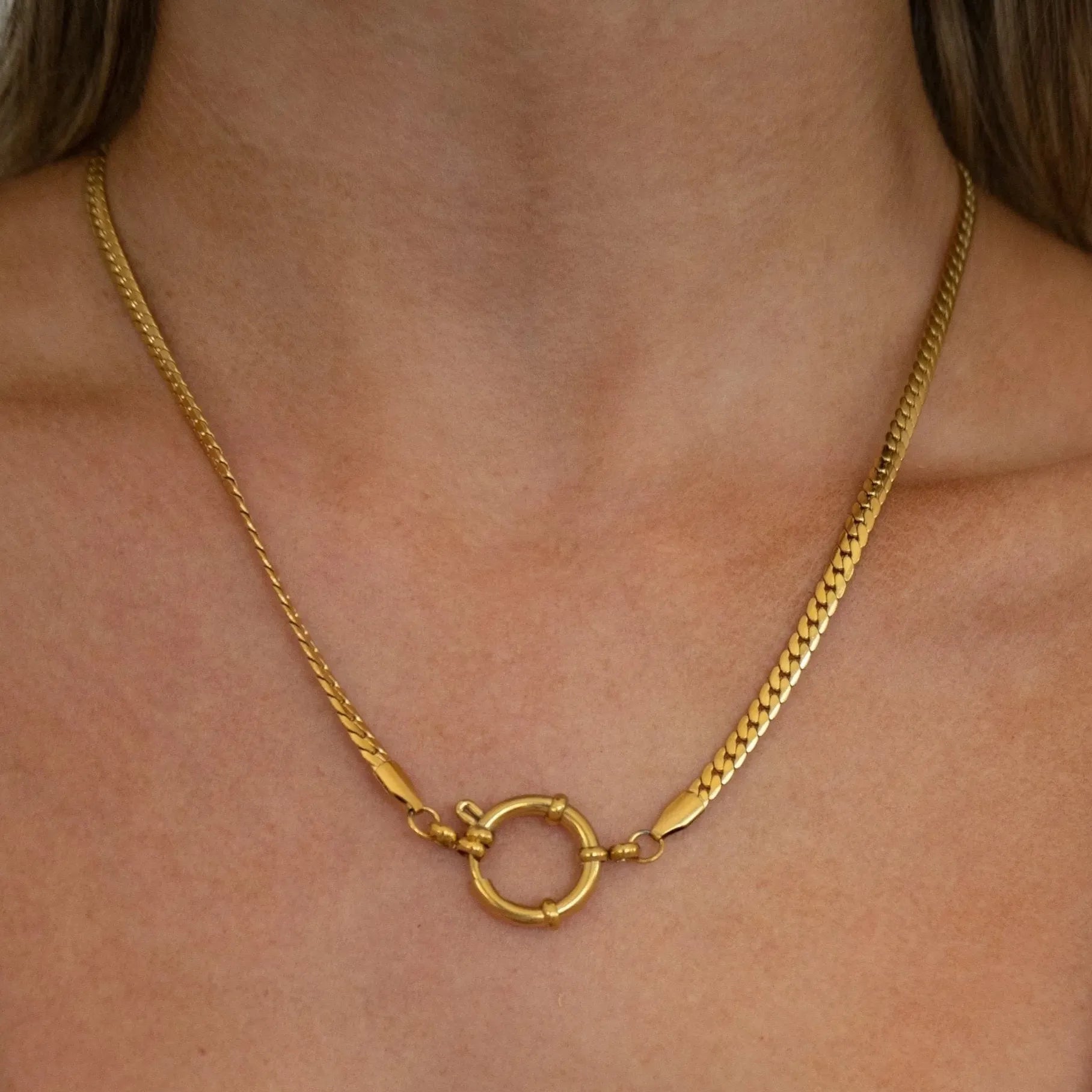 Gold Plated Stainless Steel Geometric Animal Charm Pendant Necklace Trendy Jewelry