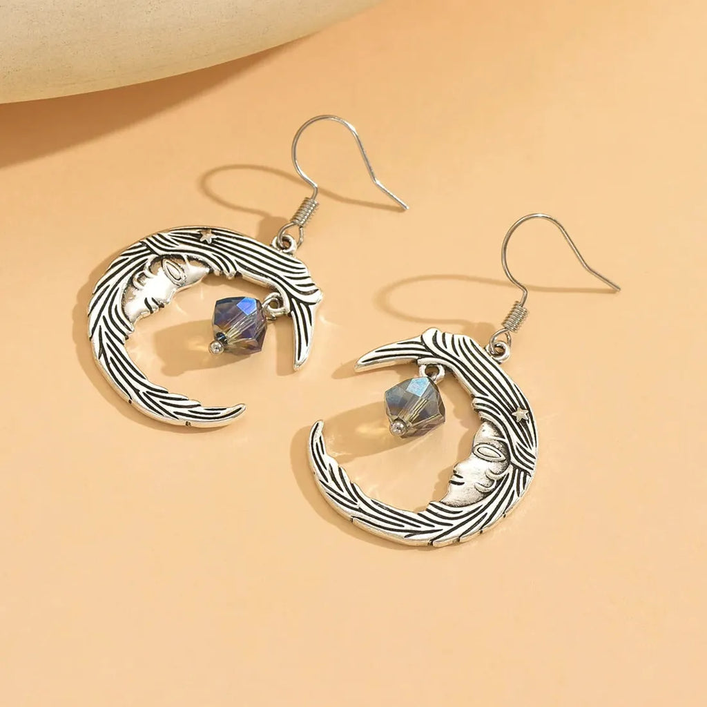 Vintage Gothic Crystal Drop Earrings Women’s Zinc Alloy Holiday Party Jewelry Gift