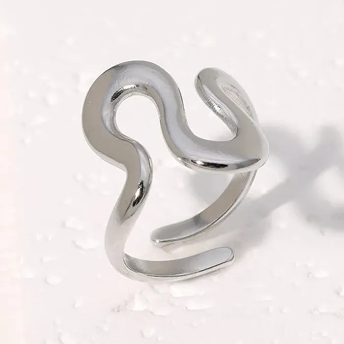 Gold Stainless Steel Geometric Rings for Women Men 2024 Gift Jewelry