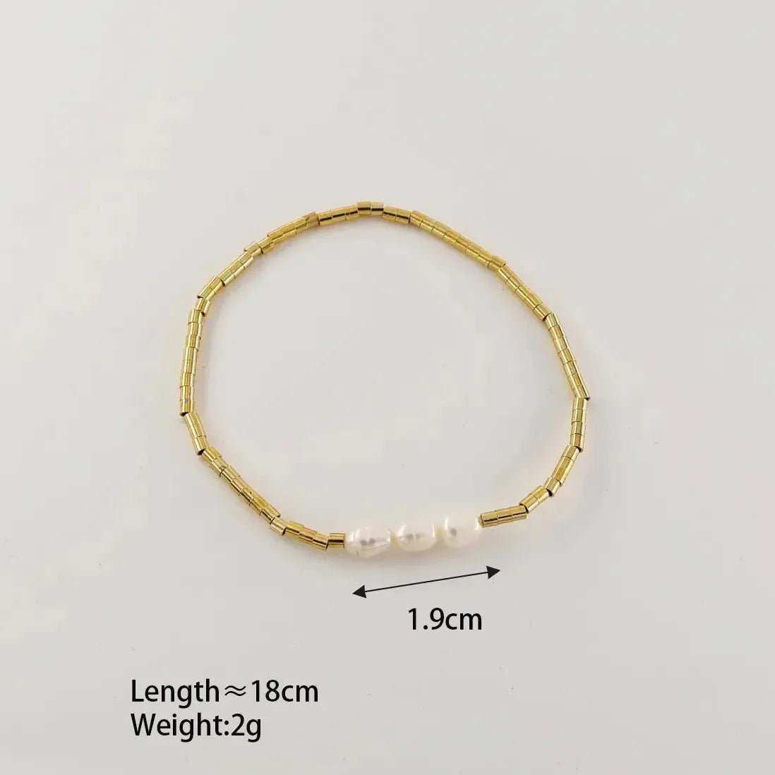 18K Gold Plated Stainless Steel Freshwater Pearl Baroque Charm Bracelet Women