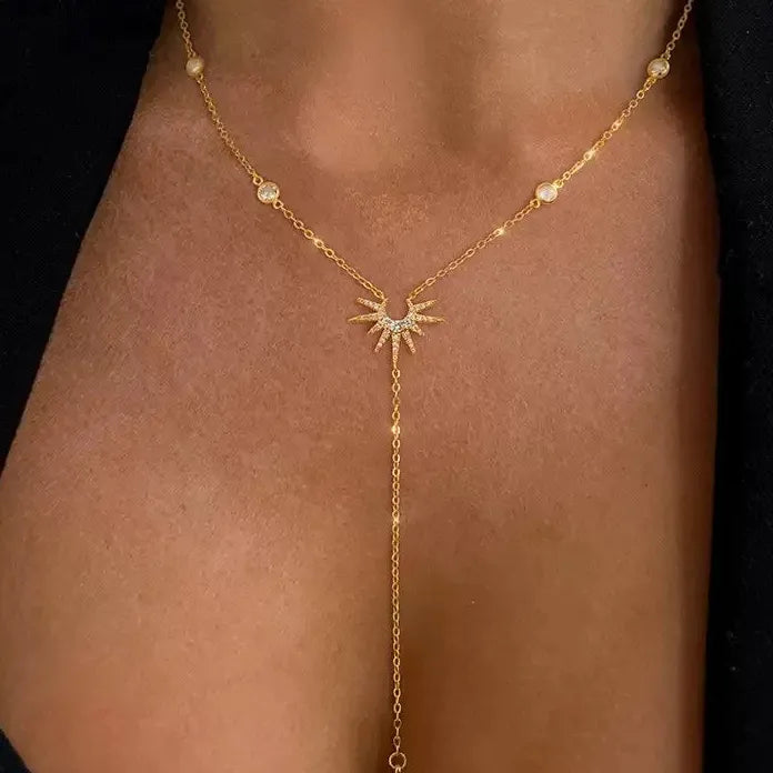 Gold Bowknot Pendant Necklace for Women Beaded Chain Fashion Jewelry