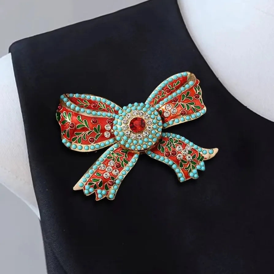 Luxury Classic Bow Brooch Pin Unisex Wedding Gift Accessory