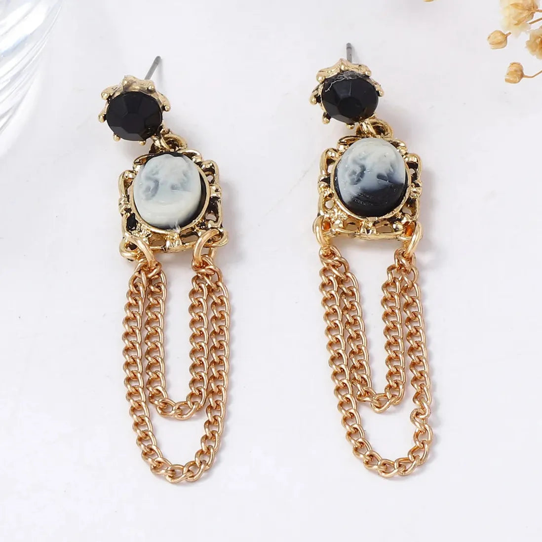 Luxury Copper Zircon Geometric Tassel Drop Earrings for Women Stylish Gift