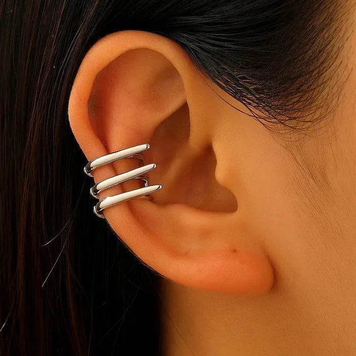 Adjustable Minimalist Copper Claw Clip-On Earrings Women Vintage Punk Ear Cuffs