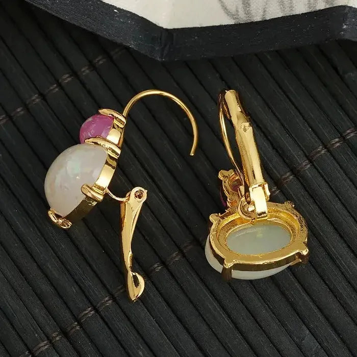 Simple Exquisite Gold Drop Earrings Resin Zinc Alloy Women's Jewelry Hot Sale