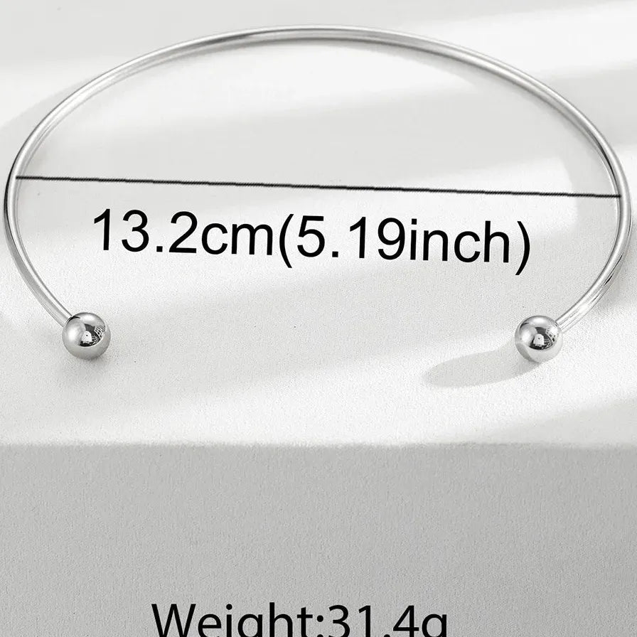 Stainless Steel Solid Ball Necklace Women Punk Silver Adjustable Jewelry Gift