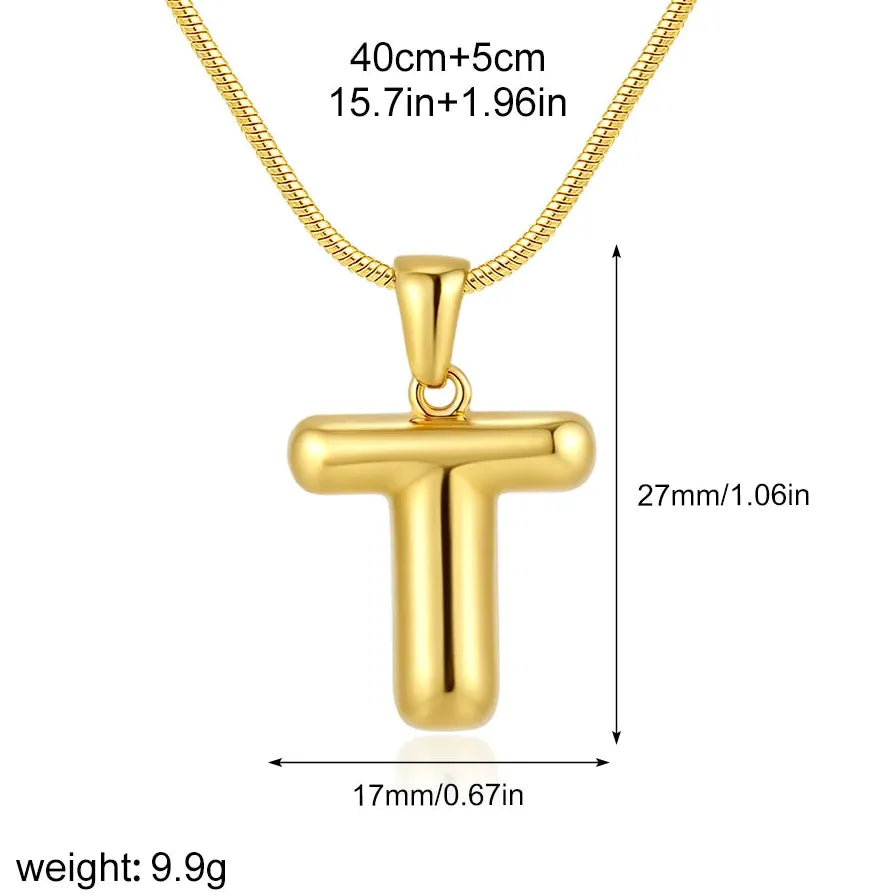 A-Z Alphabet Initial Necklace for Women 18k Gold Plated Pendant Choker Jewelry Gift