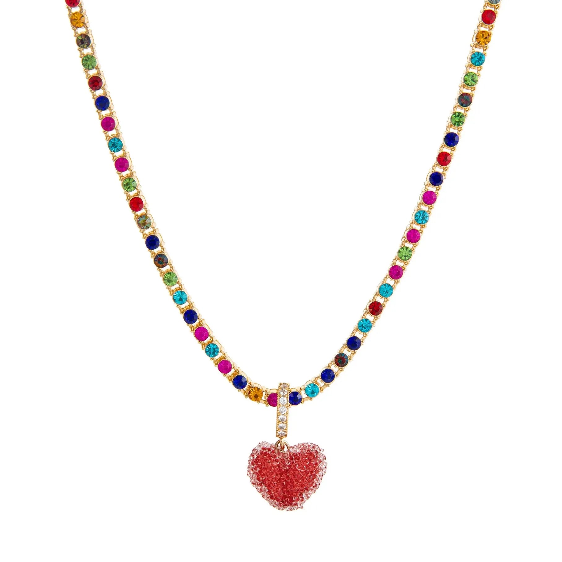 18K Gold Plated Heart-Shaped Necklace Zircon Pendant for Women Girls