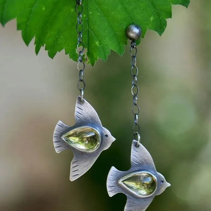 Retro Bohemian Women's Personalized Animal Bird Zinc Alloy Pendant Earrings Gift