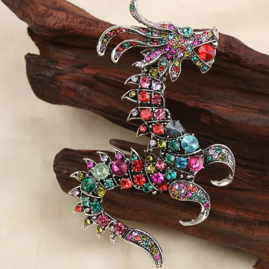 Vintage Luxury Flying Dragon Brooch Pin Classic Style for Men & Women