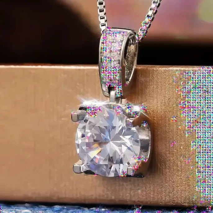Geometric CZ Pendant Necklace for Women Copper Alloy Cubic Zirconia Jewelry