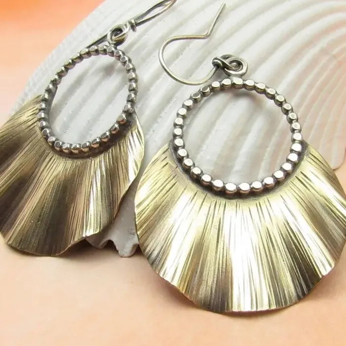 Metal Half Round Ethnic Bohemian Drop Earrings for Women Zinc Alloy Jewelry