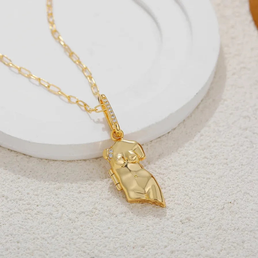 18K Gold Plated Stainless Steel Punk Body Chain Necklace for Women Gift