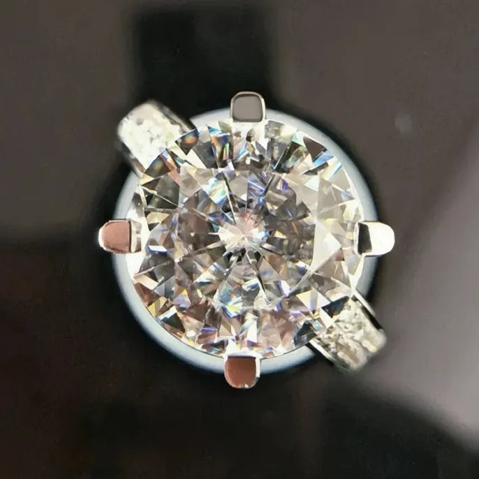 Brass Geometric Cubic Zirconia Wedding Engagement Ring for Women Anniversary