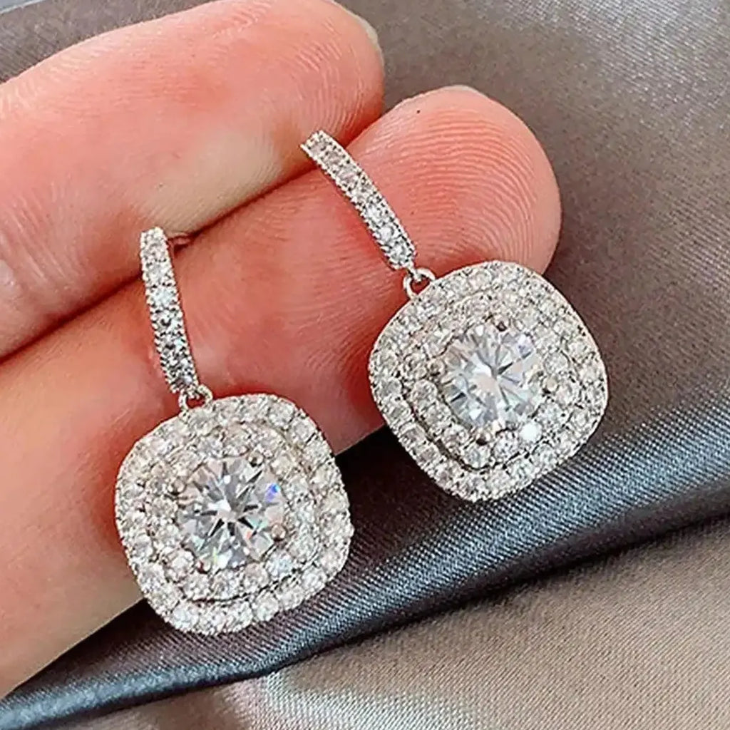 Bohemian Style Cubic Zirconia Pendant Drop Earrings for Women Daily Wear