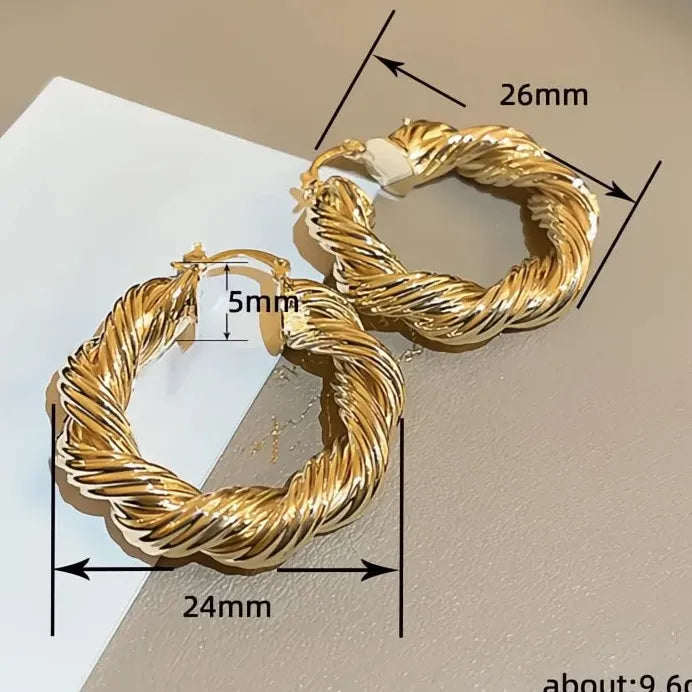 Modern Geometric Gold Hoop Earrings for Women Stylish Daily Jewelry