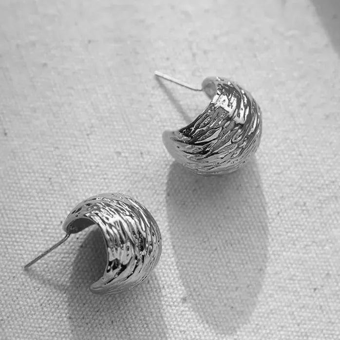 Vintage Geometric C-Shaped Hoop Earrings for Women Statement Jewelry Gift