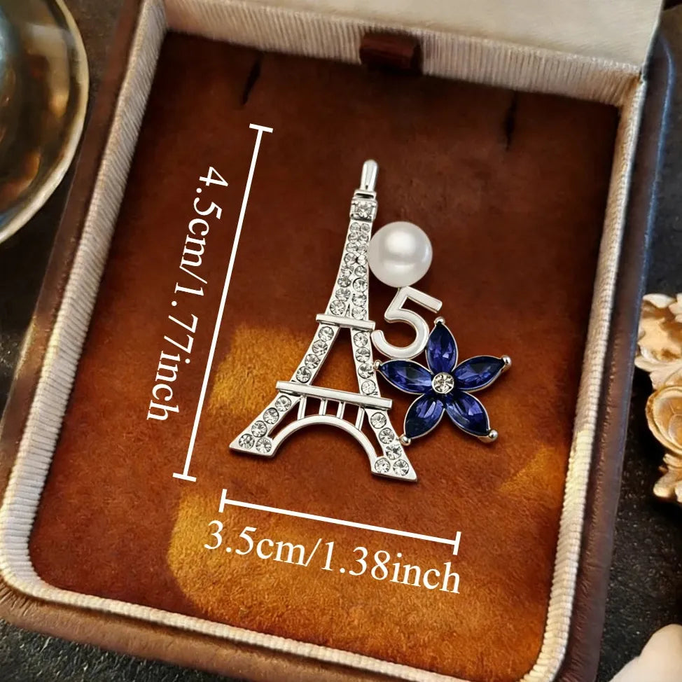 Elegant Belle Epoque Floral Iron Tower Classic Brooch Jewelry Gift