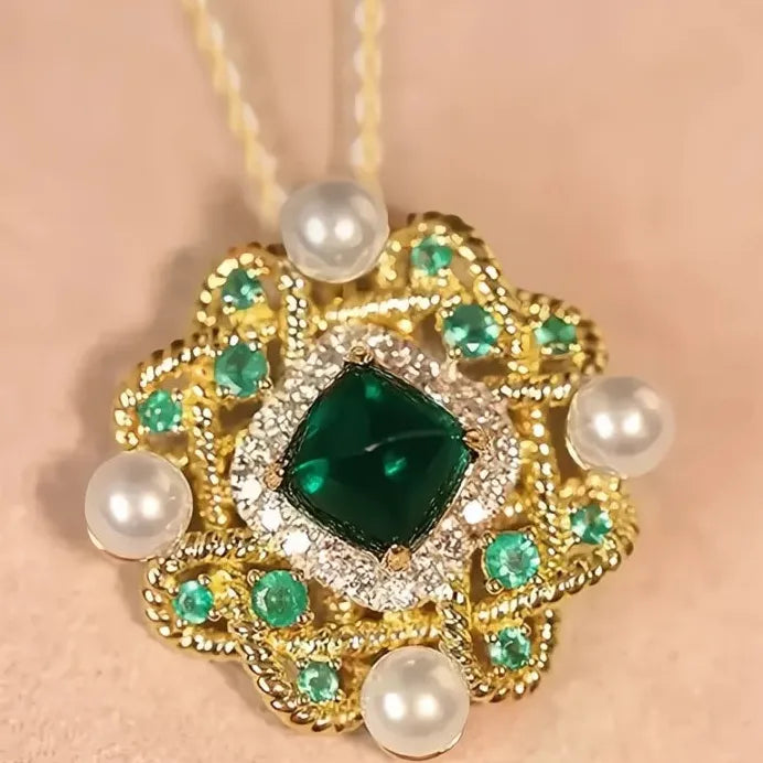 Elegant Women's Pendant Necklace with Imitation Pearl & CZ for Weddings