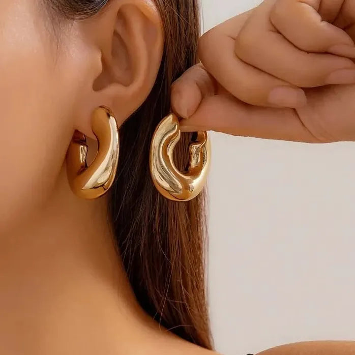 Gold Plated Greek Spiral Geometric Stud Earrings for Women Jewelry Gift